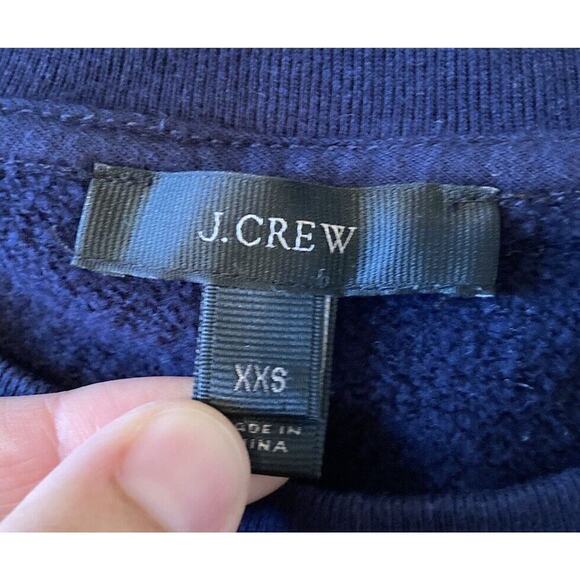J Crew Sequin Detail Sweatshirt Size 2XS Women’s Navy - Picture 3 of 8